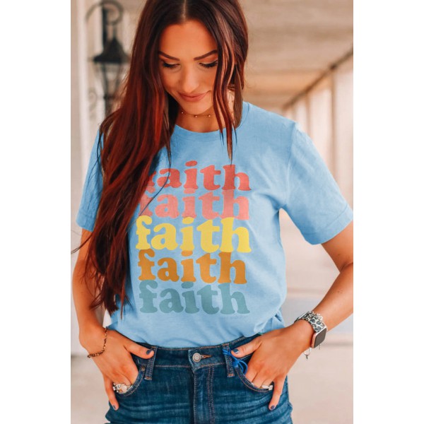 Faith Graphic Blue Tee