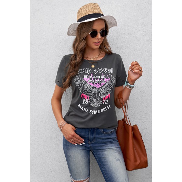 WILD SPIRIT ROCK AND ROLL Distressed Tee